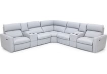 natuzzi grey mtn lth sectional piece pkg  