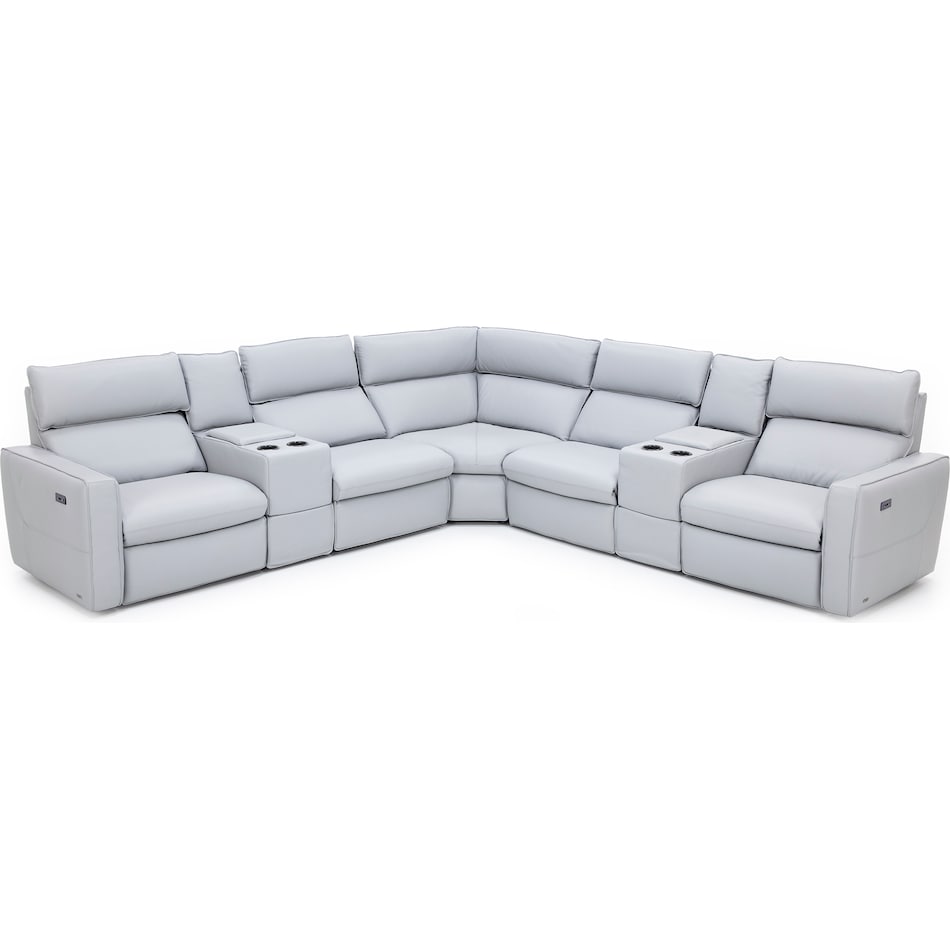 natuzzi grey mtn lth sectional piece pkg  