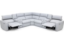 natuzzi grey mtn lth sectional piece pkg  