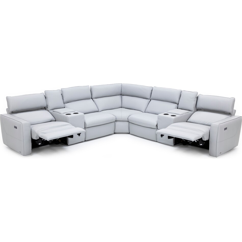 natuzzi grey mtn lth sectional piece pkg  