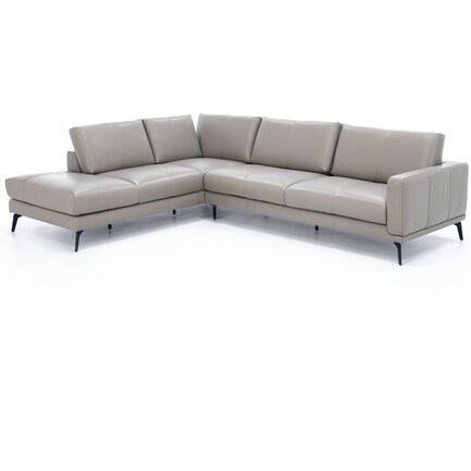 Naples 2-Pc. Leather Chaise Sofa with Left Chaise