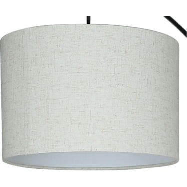 Black 3-Light With Drum Shades Marble Base Floor Arc Lamp 84"H