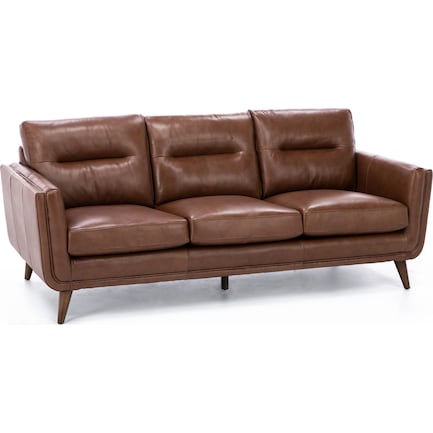 Naomi Leather Sofa in Cobblestone
