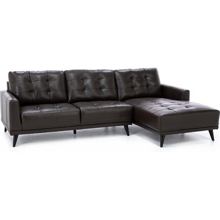 Luna 2-Pc. Leather Chaise Sofa