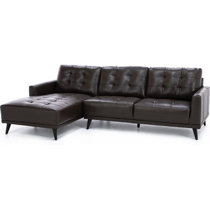 Luna 2-Pc. Leather Chaise Sofa