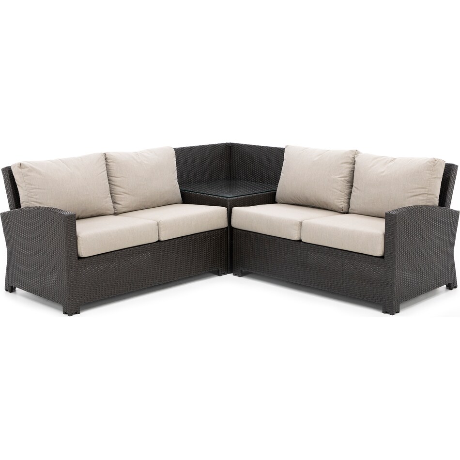 northcape international brown raf loveseat pkg  
