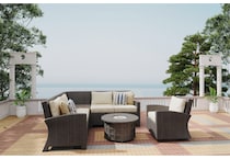 northcape international brown raf loveseat lifestyle image pkg  