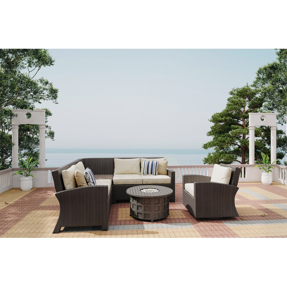 northcape international brown raf loveseat lifestyle image pkg  