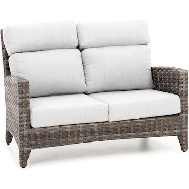 Grand Stafford Loveseat in Husk with Canvas Granite Cushion