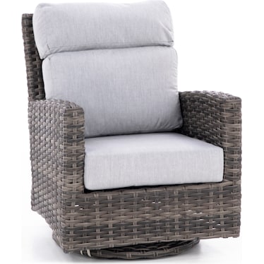 Grand Stafford Swivel Glider in Husk with Canvas Granite Cushion