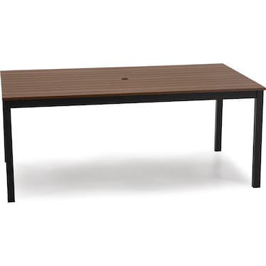 Hixon Rectangular Dining Table in Dark Gray with Antique Mahogany Top