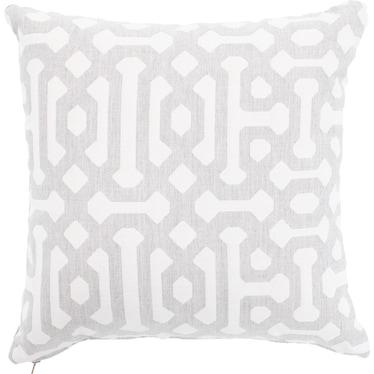 Fretwork Pewter Sunbrella Outdoor Pillow 16"W x 16"H