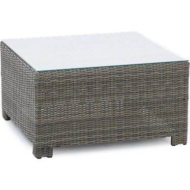 Bainbridge Square Glass Top Coffee Table in Willow Thick
