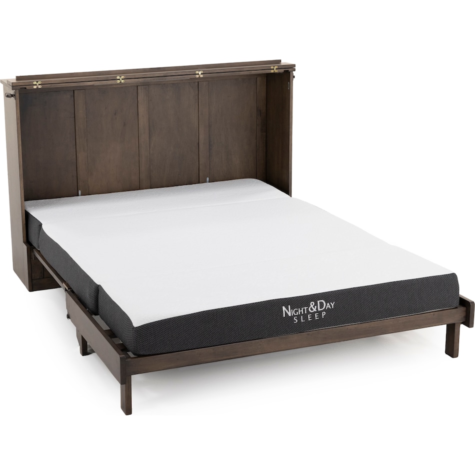 ntdy brown queen cabinet bed   