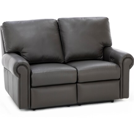 Design and Recline Fairfax Leather Power Reclining Loveseat