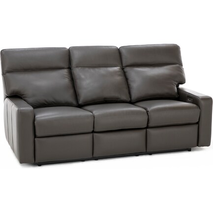 Design and Recline Lyndsey Leather Fully Loaded Reclining Sofa