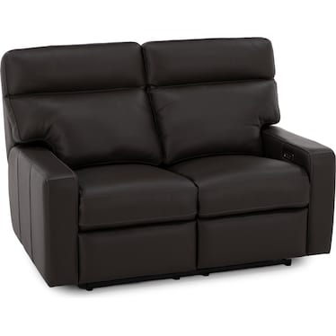 Design and Recline Lyndsey Leather Fully Loaded Reclining Loveseat