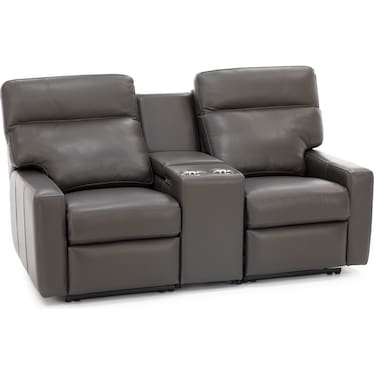 Design and Recline Lyndsey 2-Pc. Leather Fully Loaded Console Reclining Loveseat