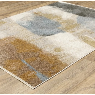 Hayden Beige/Blue/Brown Abstract Area Rug