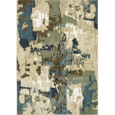 Reed Green/Tan/Brown/Blue Abstract Area Rug