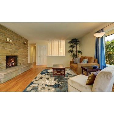 Reed Green/Tan/Brown/Blue Abstract Area Rug