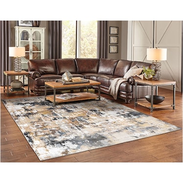 Bowen Brown/Black/Cream Area Rug