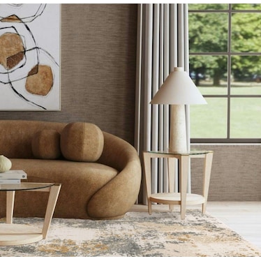Hayden Beige/Grey/Caramel Abstract Area Rug