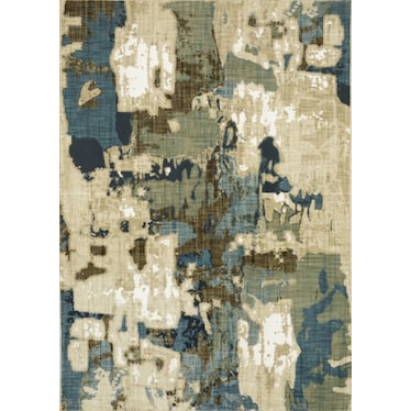 Reed Green/Tan/Brown/Blue Abstract Area Rug