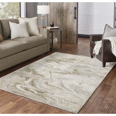 Nebulous Beige/Brown Marbled Area Rug