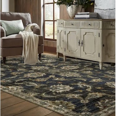 Venice Blue/Charcoal Area Rug