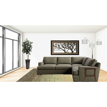 Reed Green/Tan/Brown Ombre Area Rug