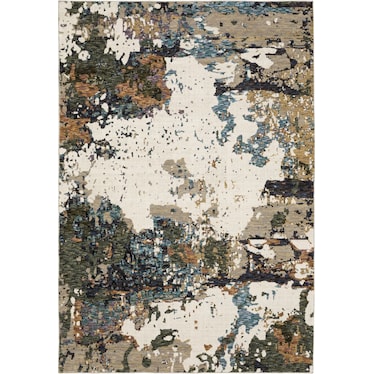 Evolution Cream/Tan/Green Area Rug