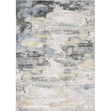 Malibu Ivory/Grey Abstract Area Rug