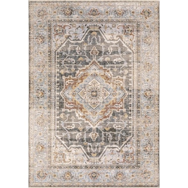 Maharaja Grey/Blue/Rust Medallion Area Rug