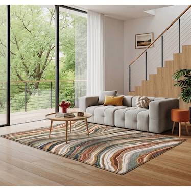 Tisdell Multi Waves Area Rug