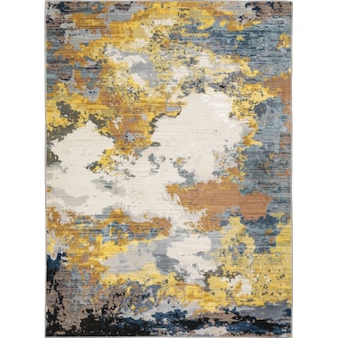 Caravan Yellow/Blue Abstract Area Rug