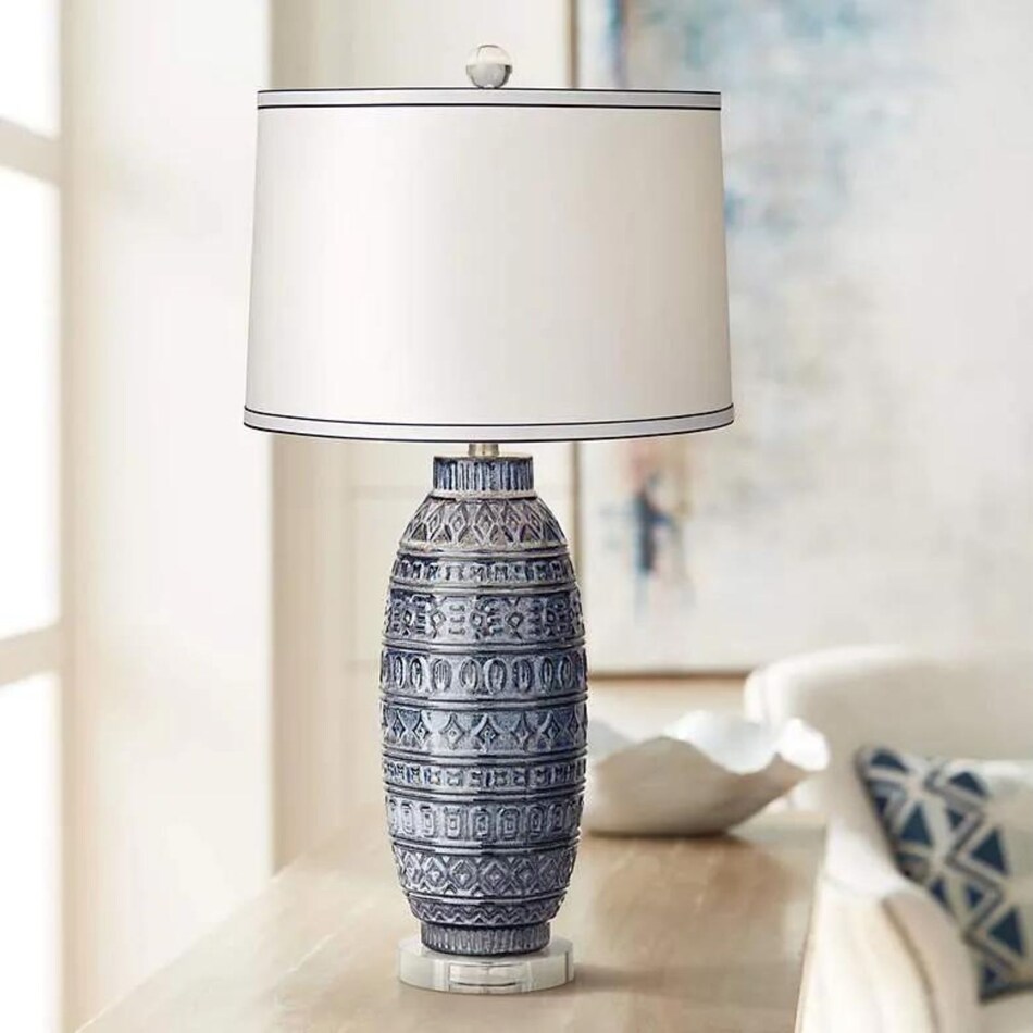 pacific coast lighting inc blue table lamp   