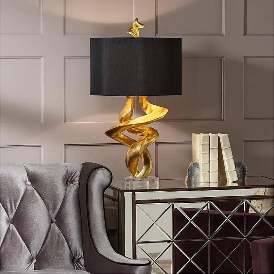 pacific coast lighting inc gold table lamp   