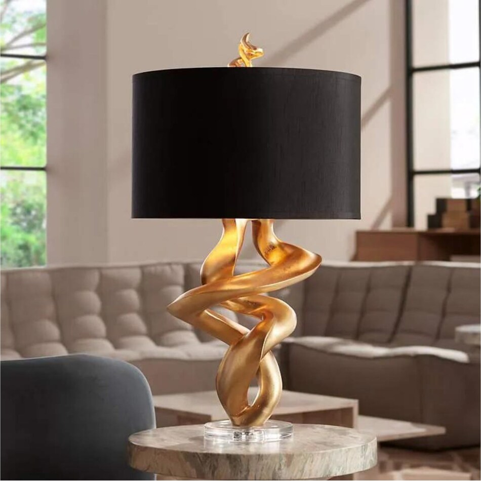 pacific coast lighting inc gold table lamp   