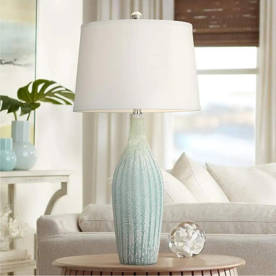 pacific coast lighting inc green table lamp   