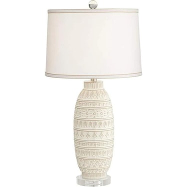 Beige Textured Ceramic Table Lamp 31"H