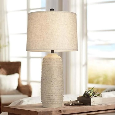 Beige Textured Wash Table Lamp 31"H