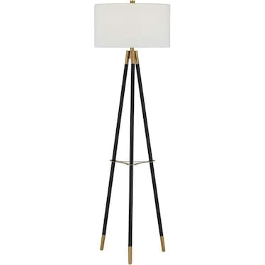 Black and Gold Tripod Floor Lamp 68"H