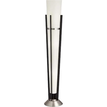 Black and Nickel Cone Uplight Floor Lamp 63"H