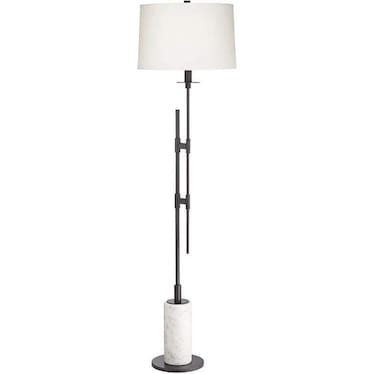 Metal and Marble Floor Lamp 65"H