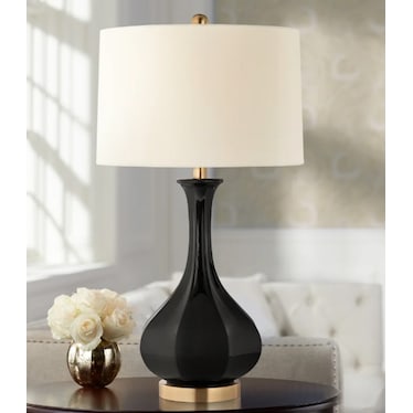 Black Ceramic Table Lamp 28"H
