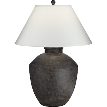 Black Terracotta Jar Table Lamp 29.5"H