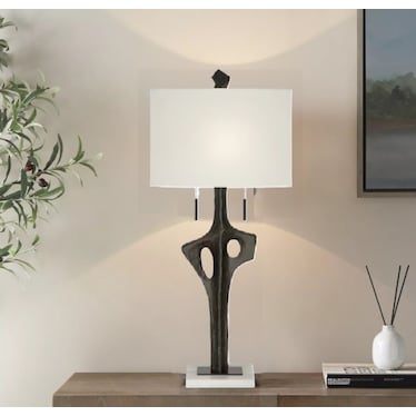 Black Sculpture Table Lamp 38.5"H
