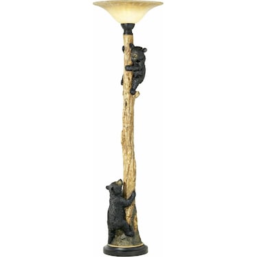 Ascending Bear Cubs Torchiere 70"H