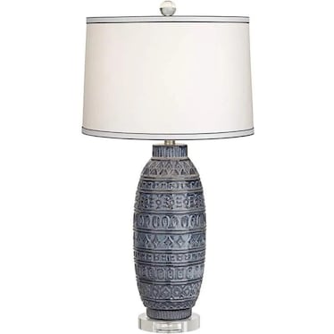 Blue Textured Ceramic Table Lamp 31"H